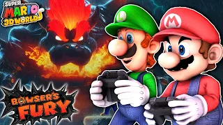 Mario & Luigi Play Bowser's Fury Part 1 - BOWSER'S ANGRY!! (Super Mario 3D World)