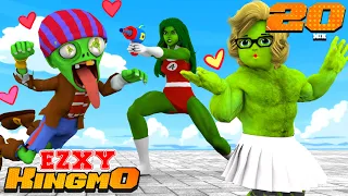 Nick Hulk vs Zombie Love She Hulk - Scary Teacher 3D Super Hero Animation