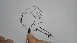 easy drawing of a tape measuring