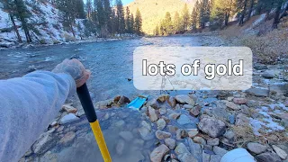 EPIC GOLD! GOLD MINING IDAHO  MOUNTAINS. rpe sluice. BIGFOOT dream mat sluice