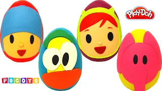 4 Huevos Sorpresa de Pocoyó, Pato, Nina y Elly en Español de Plastilina Play Doh