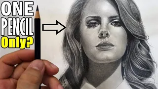 ONE PENCIL PORTRAIT! Realistic Drawing Tutorial using Just Black Colored Pencil
