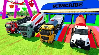 TRANSPORT OF COLORS ! TRANSPORTING TOY TRACTOR, FIRE TRUCK, COLOR POLICE CARS ! FS 22 #6