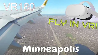 VR Plane Flying Therapy! BEAUTIFUL VR180 Take off From Minneapolis! 5.7K Vuze XR 😎