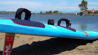 Lennart Neubauer G-734 in windsurfing action at Tsimari, Greece