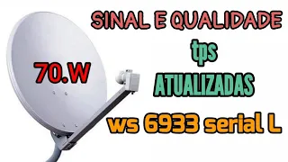 As Tps, principais de apontamento indicadas de momento para o 70.W,sinal no satlink ws 6933