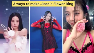3 easy ways to make jisoo’s flower ring 💍 at home / paper craft #shorts #youtubeshorts #jisoo #art