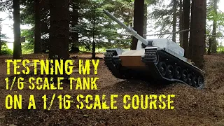 Testing the 1/6 Strv 105 on a track build for 1/16 scale tanks!