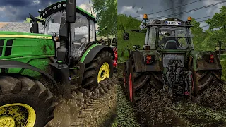 New real mud system on Farming Simulator 22 (getting every tractor stuck in mud)