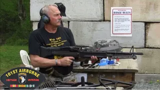 Vietnam Vet Shooting an M60 Machine Gun