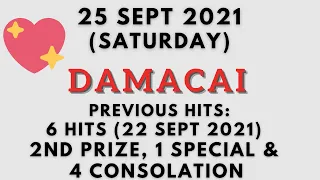 Foddy Nujum Prediction for DaMaCai - 25 September 2021 (Saturday)