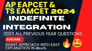 INDEFINITE INTEGRATION EAMCET-2023 ALL QUESTIONS || AP EAPCET AND TS EAMCET 2024 ||