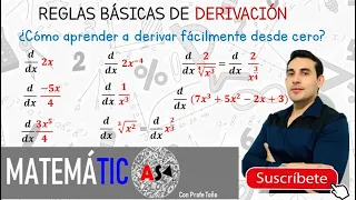 🎬Como derivar fácilmente✅ reglas básicas de derivación👌🏻ejemplos derivadas🤩 aprende fácil👨🏻‍🏫