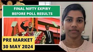 "Final Expiry Before Poll Result" Nifty & Bank Nifty, Pre Market Report, Analysis 30 May 2024 Range