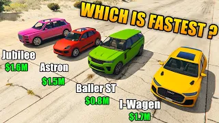 GTA 5 ONLINE  The Contract DLC : I-Wagen Vs Baller ST Vs Astron R Vs Jubilee (Which is fastest?)