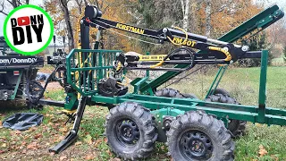 Hydraulic Crane Install On Homemade 4x4 Timber Trailer - FM50T