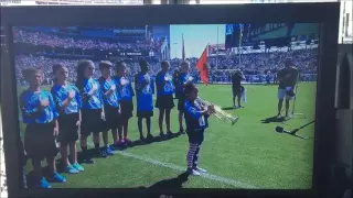 Child Female Trumpeter Performs The Star Spangled Banner for the NFL Titans