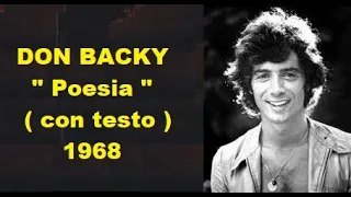 DON BACKY  -  " POESIA "  -  Con Testo  - anno 1968 -