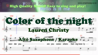 Color of the night - Lauren Christy (Alto Saxophone Sheet Music Dm Key / Karaoke / Easy Solo Cover)
