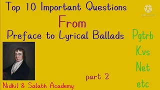 Preface to Lyrical Ballads Quiz for pgtrb, kvs & etc part 2