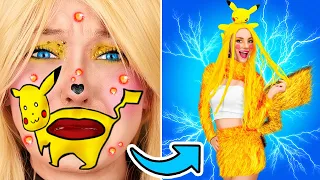 Nerd Became a Pikachu Is In Real Life! Testing Pikachu Gadgets! Surviving The Makeover in 24 hours!