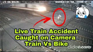 Live Train Accident Caught on Cam | Train Hits Bike | A Careless Biker Struck By Train