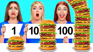 100 Capas de Alimentos Desafío | Mukbang por Multi DO Food Challenge