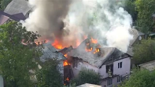Пожар на Борщаговке. Киев 27.08.17
