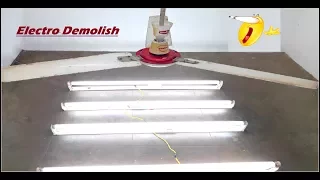 Khaitan Ceiling Fan Falling on 4 Fluorescent Tube Lights😨|