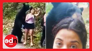 UNBELIEVABLE! Woman Snaps Selfie with Bear on Hiking Trail in Mexico