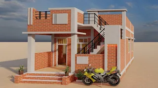 दो लाख + में घर कैसे बनाये ,गांव में दो कमरे का सबसे अच्छा घर,3D Small 2 Bedroom House PLan