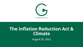 The Inflation Reduction Act & Climate