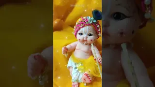 cute little krishna makeover😍 #short #diy #laddugopal  #krishna #handmade