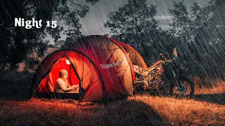 Solo ASMR Motorcycle Camping in the Rain | Soothing Sounds for Relaxation