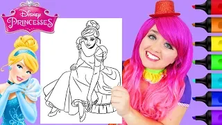 Coloring Cinderella Glass Slipper Disney Coloring Page Prismacolor Paint Markers | KiMMi THE CLOWN
