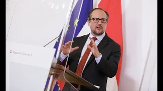 Pressefoyer mit Außenminister Alexander Schallenberg am 19. September 2020
