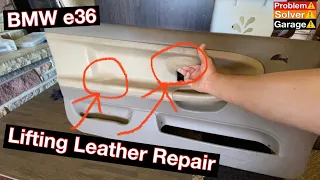 ￼BMW E36 Door panel lifting leather repair. BMW e36 door card ungluing leather repair.