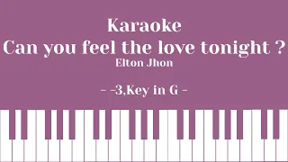 KARAOKE /Can you feel the love tonight ? / -3 Key in G