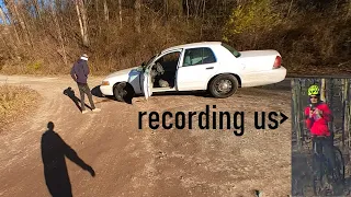 crown vic vs bicyclist