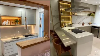 100 Modular Kitchen Designs 2024 Open Kitchen Cabinet Colours| Modern Home Interior Design Ideas P14