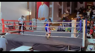 Omole Dolapo Joshua Stop his  opponent in round 1 via TKO.
