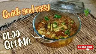 Easy to make aloo qeema| aloo keema recipe in pressure cooker|dhaba style bhuna keema