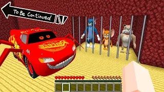 The SCARIEST SPIDER LIGHTNING McQUEEN CAUGHT TOM AND JERRY , SPIKE in Minecraft- Coffin Meme