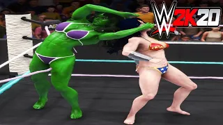 Wonder Woman v She-Hulk! - WWE 2K20 Requested Beach Party 2 Out Of 3 Falls Count Anywhere Match