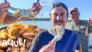 Brad Goes Crabbing & Shrimping For A Low Country Boil | It's Alive | Bon Appétit