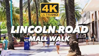 Lincoln Road [4K] Walk Tour Street Miami, Florida USA