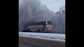 В Новочебоксарске задымился автобус