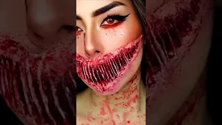 Sew the mouth in this way / Fake hoax #sfx_makeup #sfx #halloween #makeup #art #foryou #youtubeshort