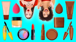 TANTANGAN BENDA ASLI VS COKELAT! || Resep Makeup dari Cokelat ala 123 Go LIKE!