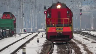 Телповоз ЧМЭ3-3204 станция Ворсино 30.01.2020